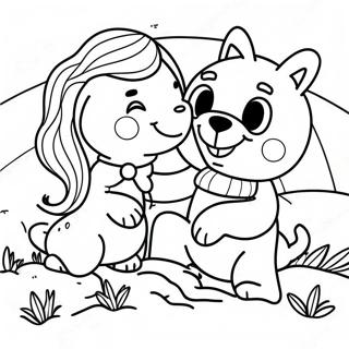 Adventurous Rainbow Friends Teal Coloring Page 64250-53131