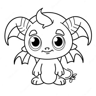 Cute Demon With Big Eyes Coloring Page 6425-5134