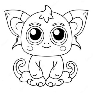 Cute Demon With Big Eyes Coloring Page 6425-5135