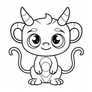 Cute Demon With Big Eyes Coloring Page 6425-5136