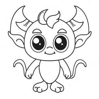 Cute Demon With Big Eyes Coloring Page 6425-5230