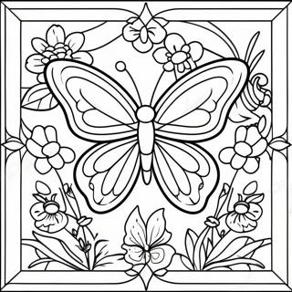 Butterfly Stained Glass Coloring Pages