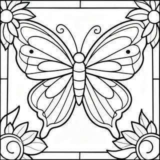 Butterfly Stained Glass Coloring Page 64269-53154