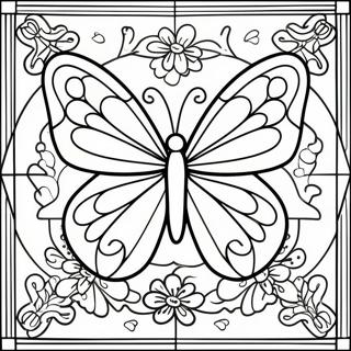 Butterfly Stained Glass Coloring Page 64269-53155