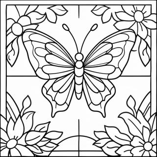 Butterfly Stained Glass Coloring Page 64269-53156