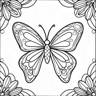 Colorful Butterfly Stained Glass Design Coloring Page 64270-53157