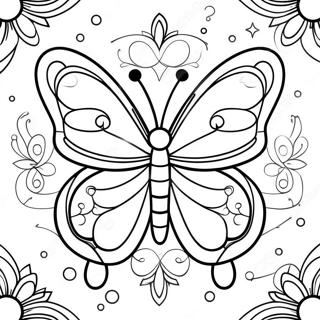 Colorful Butterfly Stained Glass Design Coloring Page 64270-53159