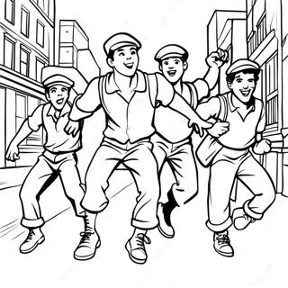 Newsies Characters In Action Coloring Page 64290-53169