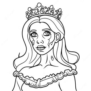 Zombie Princess Coloring Pages