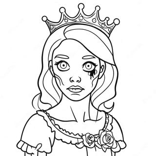 Zombie Princess Coloring Page 64390-53236