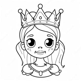 Cute Zombie Princess With A Crown Coloring Page 64391-53237