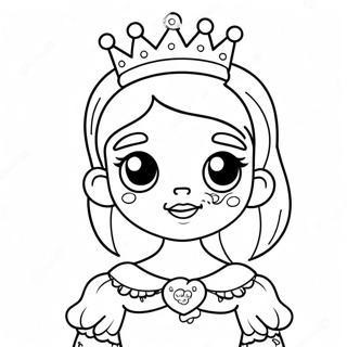 Cute Zombie Princess With A Crown Coloring Page 64391-53238