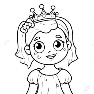 Cute Zombie Princess With A Crown Coloring Page 64391-53239