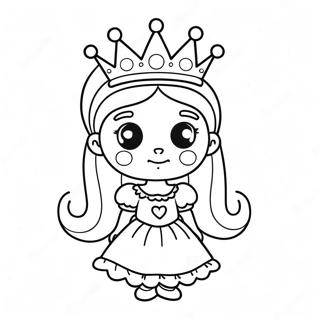 Cute Zombie Princess With A Crown Coloring Page 64391-53240