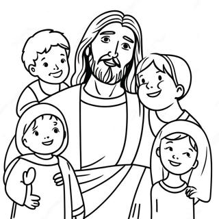 Colorful Jesus With Children Coloring Page 64411-53257