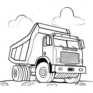 Dump Truck In Action Coloring Page 64421-53266