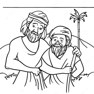 Jacob And Esau With Colorful Background Coloring Page 64441-53281