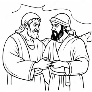 Jacob And Esau With Colorful Background Coloring Page 64441-53282