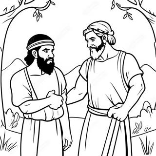 Jacob And Esau With Colorful Background Coloring Page 64441-53283