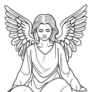 Fallen Angel Gothic Coloring Page 64450-53286