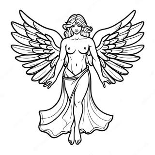 Dark Fallen Angel With Wings Coloring Page 64451-53301