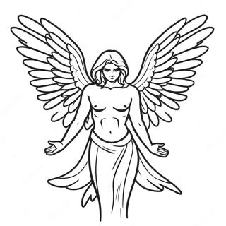 Dark Fallen Angel With Wings Coloring Page 64451-53302