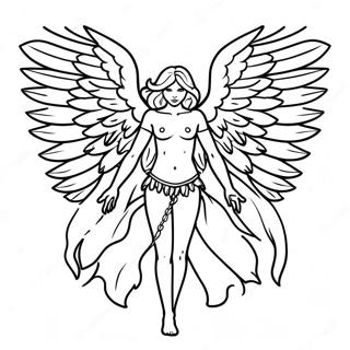 Dark Fallen Angel With Wings Coloring Page 64451-53303