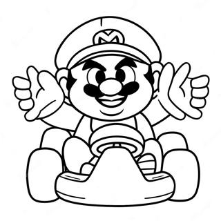 Wario In A Racing Kart Coloring Page 6445-5245