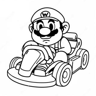 Wario In A Racing Kart Coloring Page 6445-5246