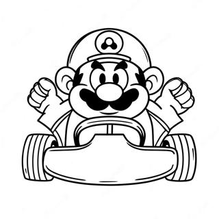 Wario In A Racing Kart Coloring Page 6445-5247