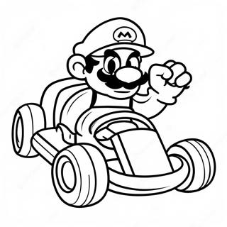 Wario In A Racing Kart Coloring Page 6445-5248