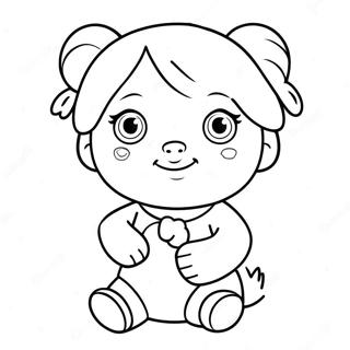 Cute Agnes With Teddy Bear Coloring Page 64461-53289