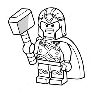 Lego Thor With Hammer Coloring Page 64531-53354