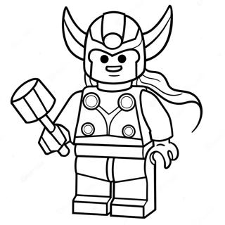 Lego Thor With Hammer Coloring Page 64531-53356