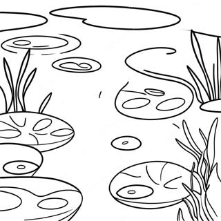 Serene Pond With Lily Pads Coloring Page 6455-5255