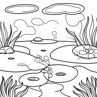 Serene Pond With Lily Pads Coloring Page 6455-5256