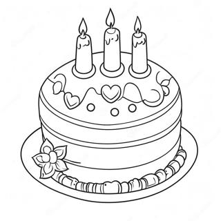 Colorful Lego Birthday Cake Coloring Page 64581-53393