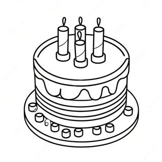 Colorful Lego Birthday Cake Coloring Page 64581-53394