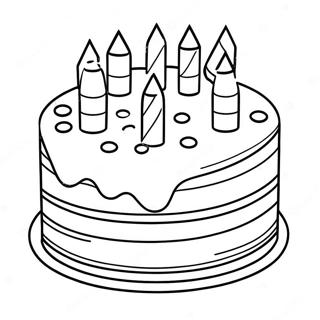 Colorful Lego Birthday Cake Coloring Page 64581-53395