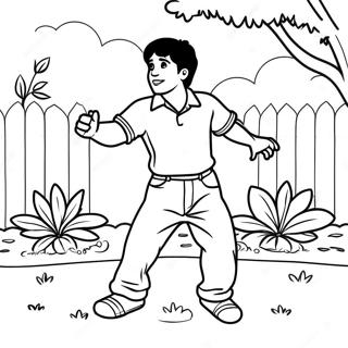 Pablo Dancing In The Backyard Coloring Page 64601-53417