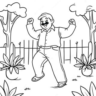 Pablo Dancing In The Backyard Coloring Page 64601-53418