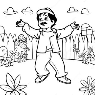 Pablo Dancing In The Backyard Coloring Page 64601-53420