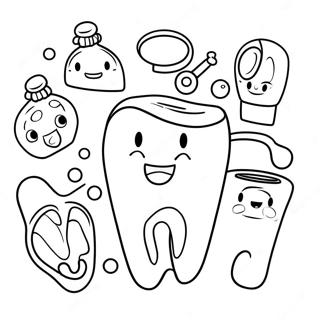 Cute Ada Dental Characters Coloring Page 64611-53413