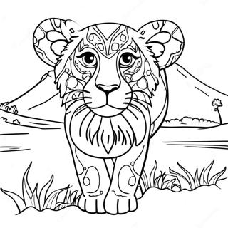 Kenya Wildlife Coloring Page 64620-53423