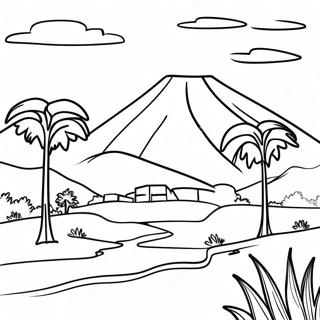 Beautiful Kenyan Landscape Coloring Page 64621-53431