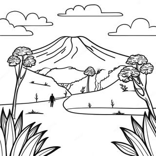 Beautiful Kenyan Landscape Coloring Page 64621-53432