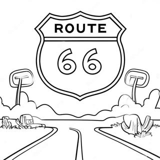 Route 66 Scenic Landscape Coloring Page 64630-53438