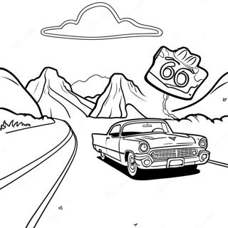 Route 66 Scenic Landscape Coloring Page 64630-53439