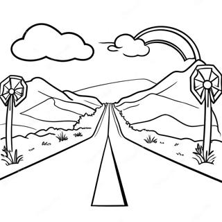 Route 66 Scenic Landscape Coloring Page 64630-53440