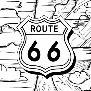 Vintage Route 66 Sign Coloring Page 64631-53428